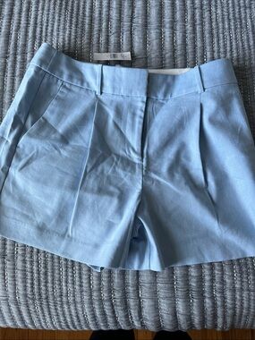 LOFT Light Blue Pleated Tailored Shorts